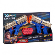 X-Shot Набор скорострельных бластеров EXCEL CHAOS Golden Meteor 2PK (24 шарика)