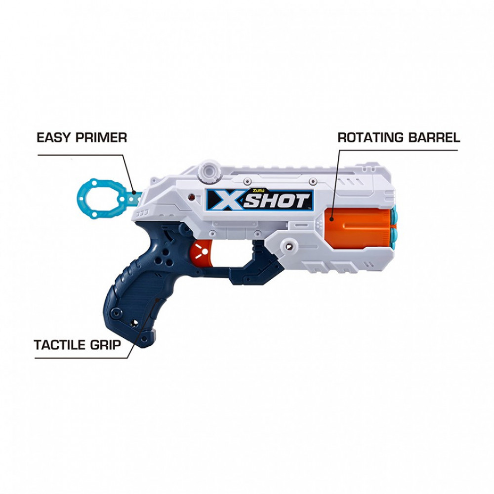 X-Shot Скорострельный бластер EXCEL Reflex 6 Double (2 бластера, 3 банки, 16 патронов)