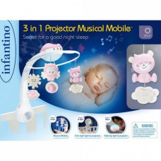 INFANTINO Мобиль музыкальный с проектором 3 в 1, розовый